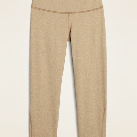 Old Navy High-Waisted CozeCore Crop Leggings Size M NEW NWT - Mocha Taffy Tan - Picture 2 of 5